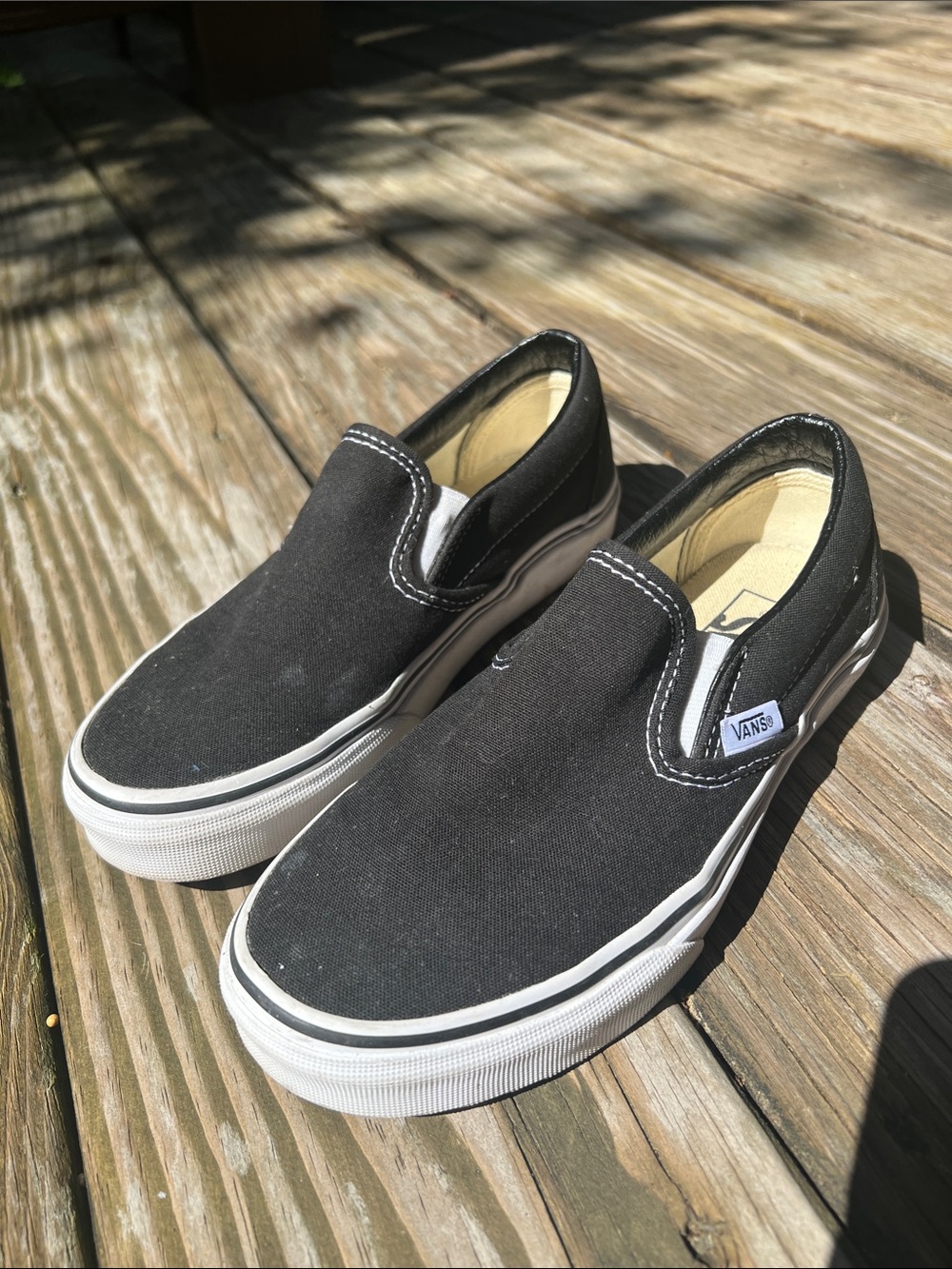 Vans Slip-On Canvas Shoes Black M4 W5.5